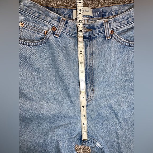 Vintage Gap Blue Jeans Reverse Fit High Waist Ankle Size 12 - Picture 13 of 14